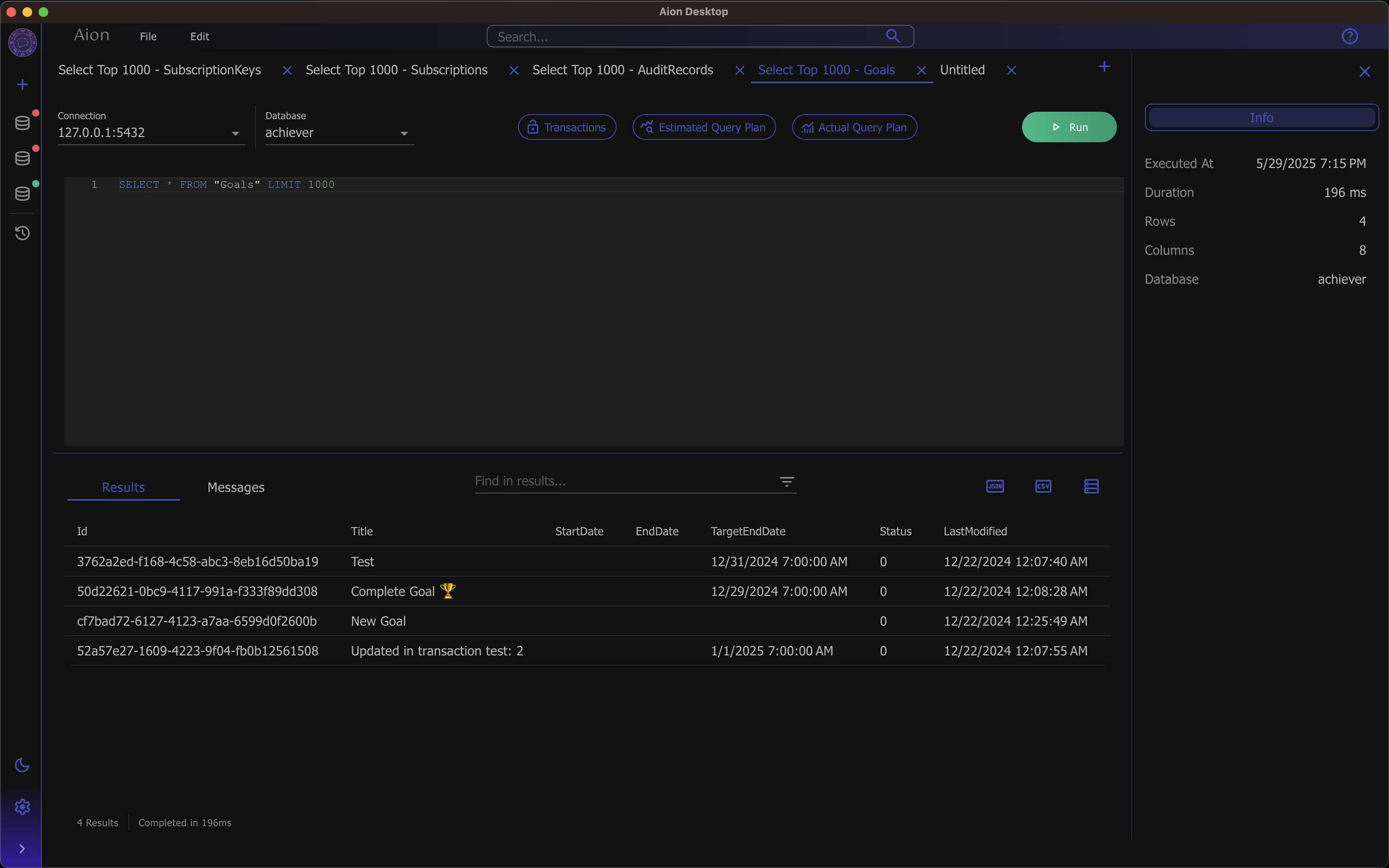 Aion SQL Client