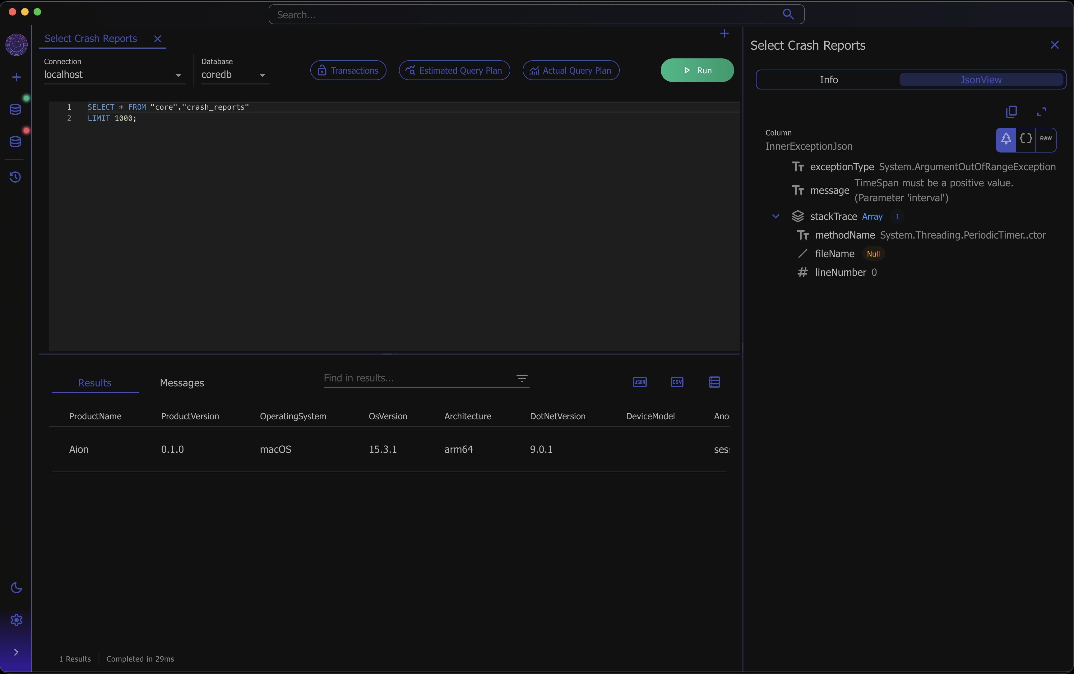 Aion - SQL Client
