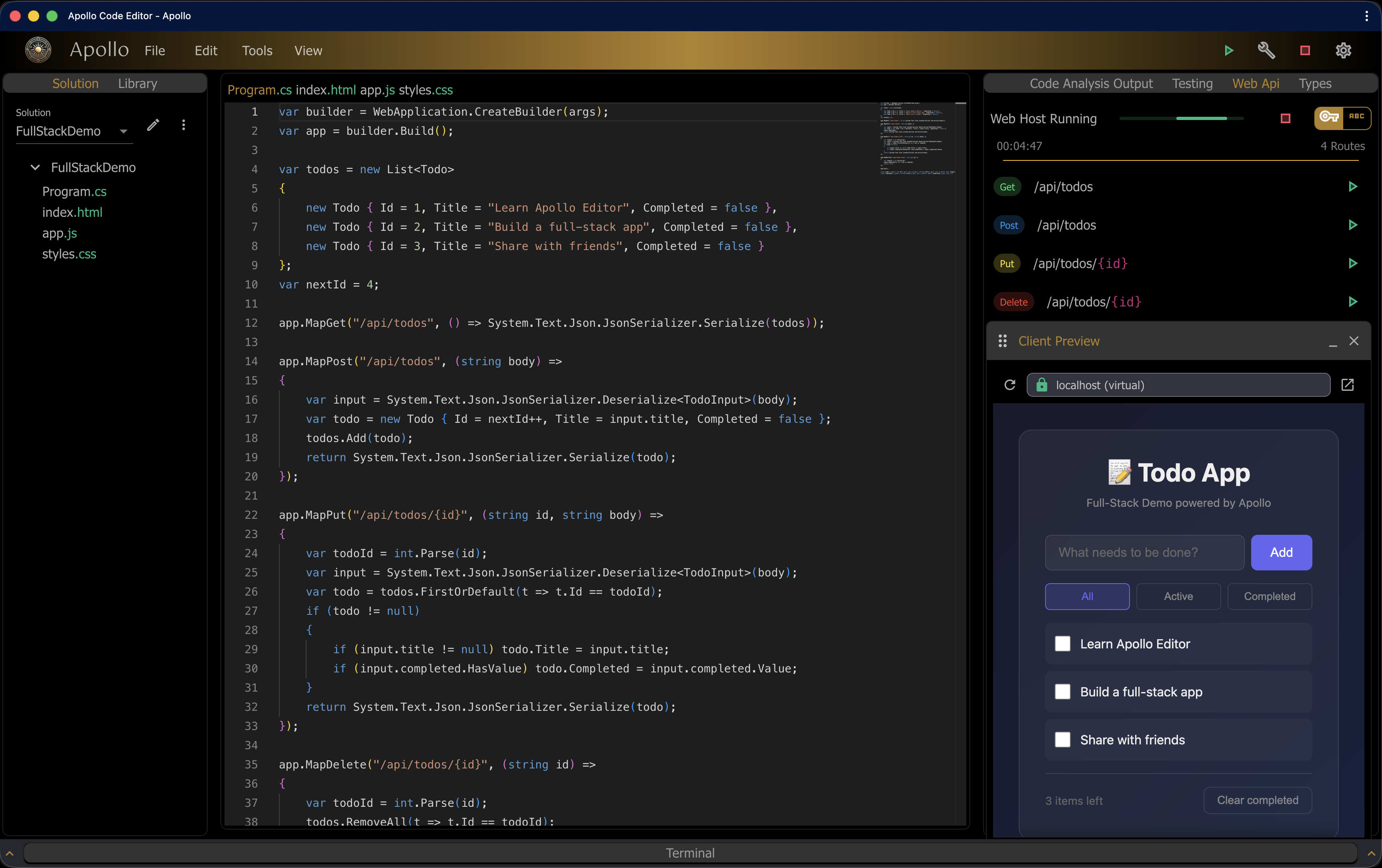 Apollo - Browser Code Editor